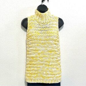 NWT Lafayette 148 Woman Sunbeam Multi Yellow Sleeveless Sweater Size S